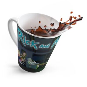 Rick and Morty Latte Mug Full Printed Pink Cup Unusual Print; Hat Favorite Coffee Cup Cartoon Pattern Ceramic Mug 12 oz - Image 4