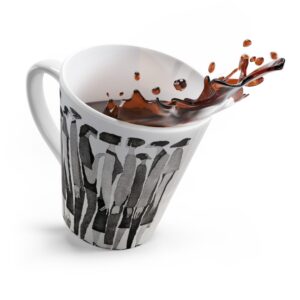 Human Line Latte Mug Full Printed Pink Cup Unusual Print; Hat Favorite Coffee Cup Abstract People Ceramic Mug 12 oz - Image 4