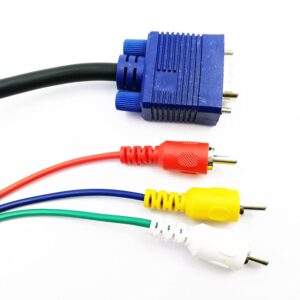 5FT / 1.5M VGA to 3 RCA Cable VGA Male Cable 15 pin Digital to Analog PC TV Video Cable AV Adapter HDTV Laptop PC DVD Display Cable Converter - Image 2