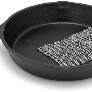7 inches Square Stainless Steel Chainmail Scrubber Cast-Iron Skillet Cleaner (3) - Image 3
