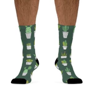Full Printed Socks Cactus Funny Print Men Socks Unisex Peyote Print Women Socks Tribe Sock Sublimation Socks Flora Gift - Image 3