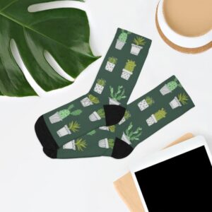 Full Printed Socks Cactus Funny Print Men Socks Unisex Peyote Print Women Socks Tribe Sock Sublimation Socks Flora Gift - Image 7