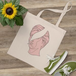 ECO Handbag Abstract Art- Travel Tote Bag - Cotton Shopper Hand bag Hipster Style - Image 2