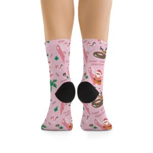 Funny Sunny Christmas Socks Full Printed Socks Funny Print Unisex Print Men Socks Women Socks Food Sublimation Socks Best Gift Merry Christmas Santa Cocktail Surfing - Image 2