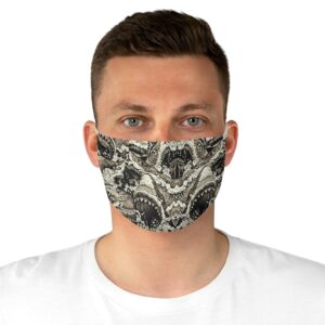 Black and White Sharks Mask Art Design Everyday Use Casual Fabric Face Mask Funny Gift - Image 5