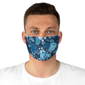 Blue Roses Face Mask Art Design Everyday Use Casual Fabric Face Mask Funny Gift - Image 3
