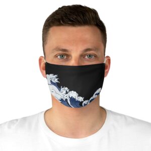 Ocean Wave Face Mask Art Design Everyday Use Casual Fabric Face Mask Funny Gift - Image 4